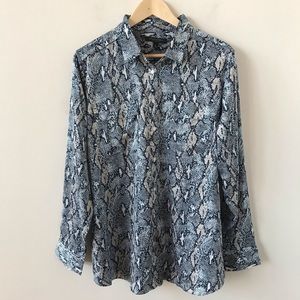 Banana Republic blue snake print Dillon shirt